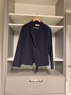 Tory Burch Women’s Navy Single-Button Blazer